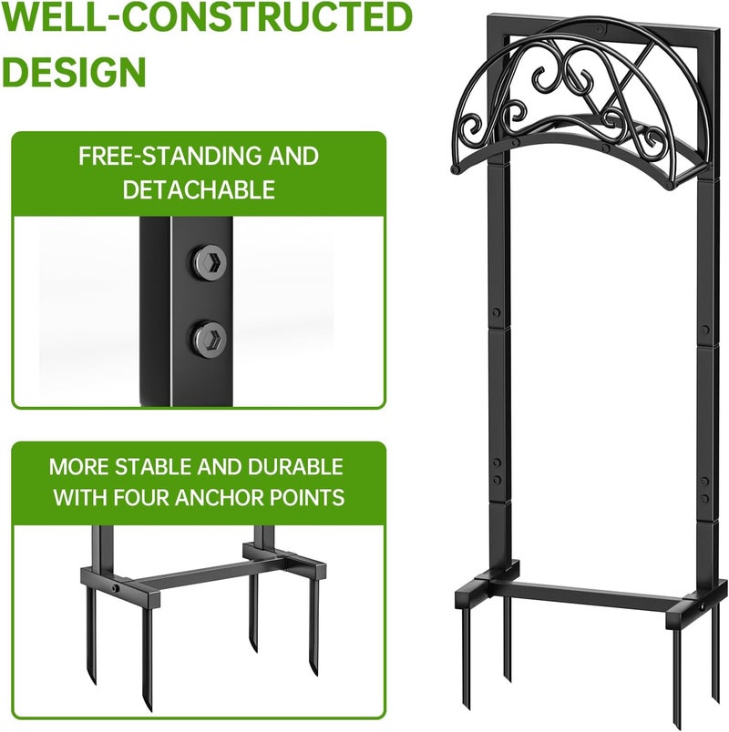 GREENER Garden Hose Holder Detachable Water Hose Holder Freestanding Heavy Duty Metal Hose Hanger Holds 150-feet Hose,Outdoor Hose Holder Storage For Outside Yard Lawn,Black - Image 3